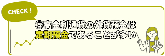 h2_外貨預金おすすめしない_⑤高金利通貨の外貨預金は定期預金であることが多い